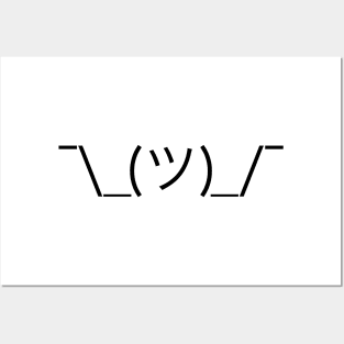 Emoticon Face Shrug (Black) Posters and Art